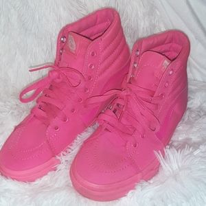 Neon Pink Van's off The Wall